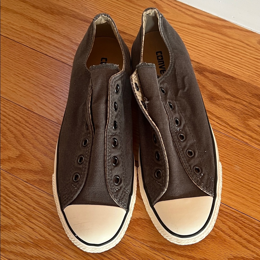 Converse Chuck Taylor Laceless Unisex Womens Sz 8.5 Gray Canvas Shoes